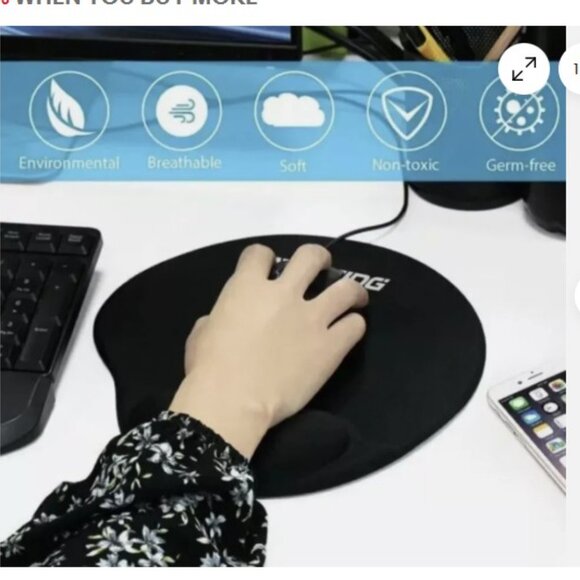 Victsing High Quality Gel Mouse Pad Wrist Rest Support Non-Slip pack off two - Picture 2 of 5